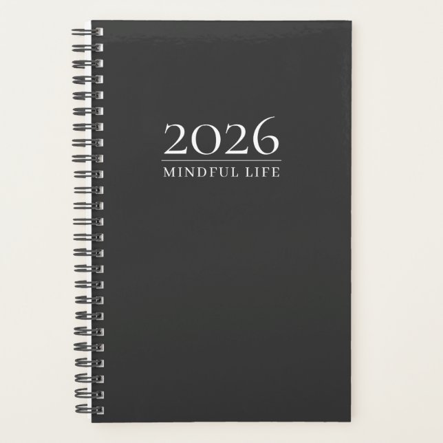 Planificateur 2026 Gris Charbon | Initiales person (Devant)