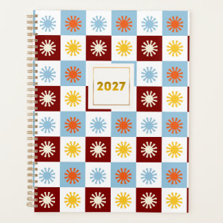 Planificateur 2027 à motif en étoile éclatée et da