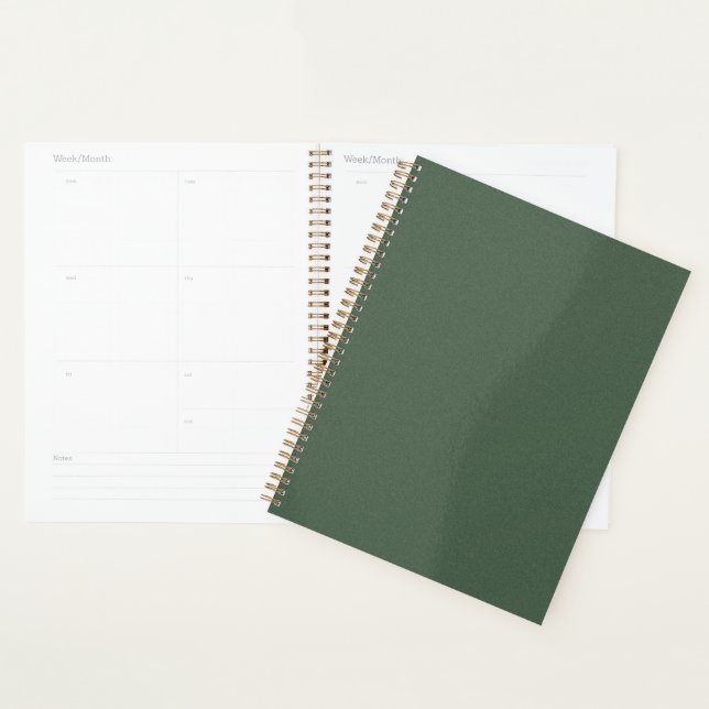 Planificateur 8,5 x 11 à texture verte pour la mai (Devant avec enveloppe)