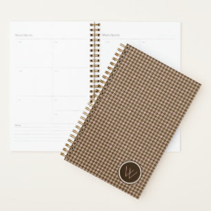 Planificateur à carreaux Houndstooth Brun avec Acc