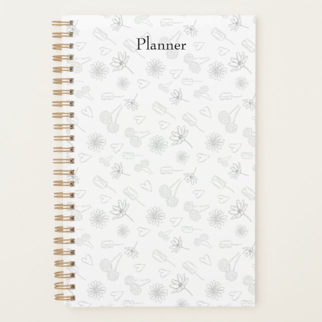 Planificateur à contour floral (Devant)