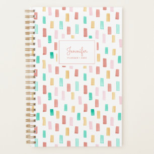 Planificateur à motif aquarelle coloré