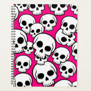 Planificateur à motif de crâne rose