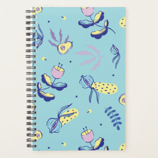 Planificateur à motif floral Aqua