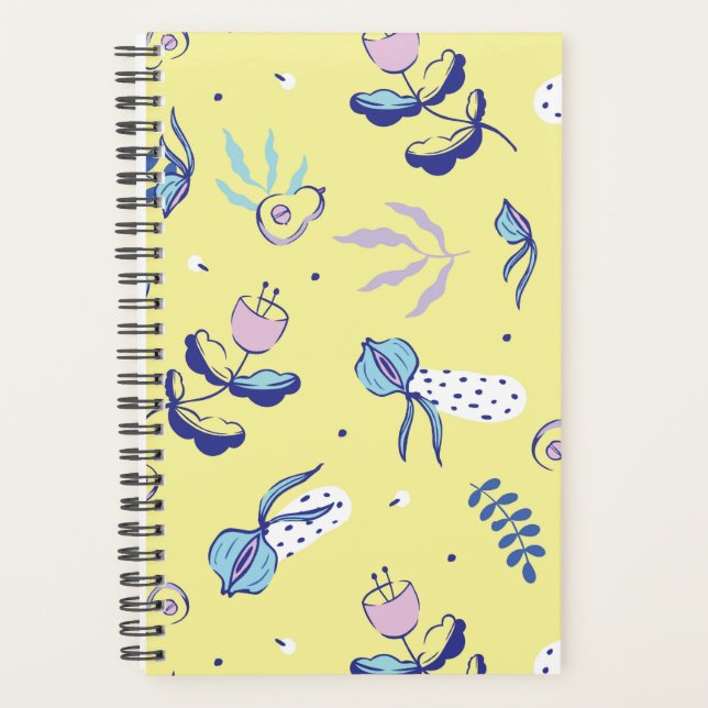Planificateur à motif floral jaune (Devant)