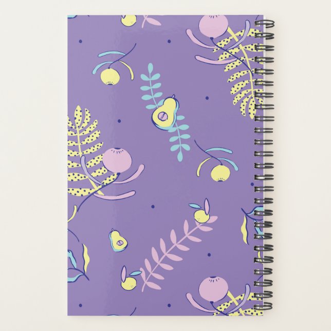Planificateur à motif floral violet (Dos)