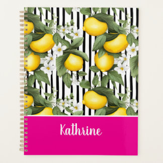 Planificateur à motif personnalisé de citron médit
