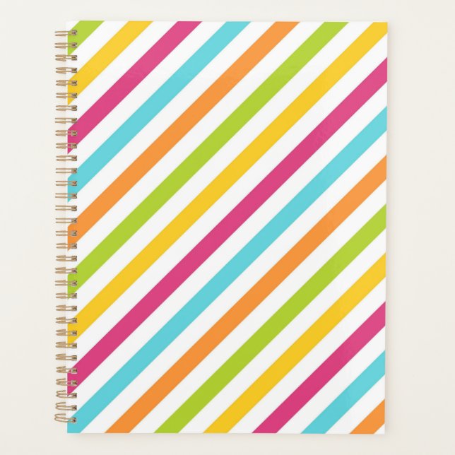 Planificateur à rayures diagonales de couleurs viv (Devant)
