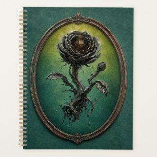 Planificateur à reliure spirale avec une rose surr