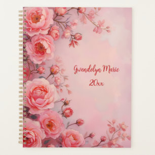 Planificateur à reliure spirale Fleurs de roses ro