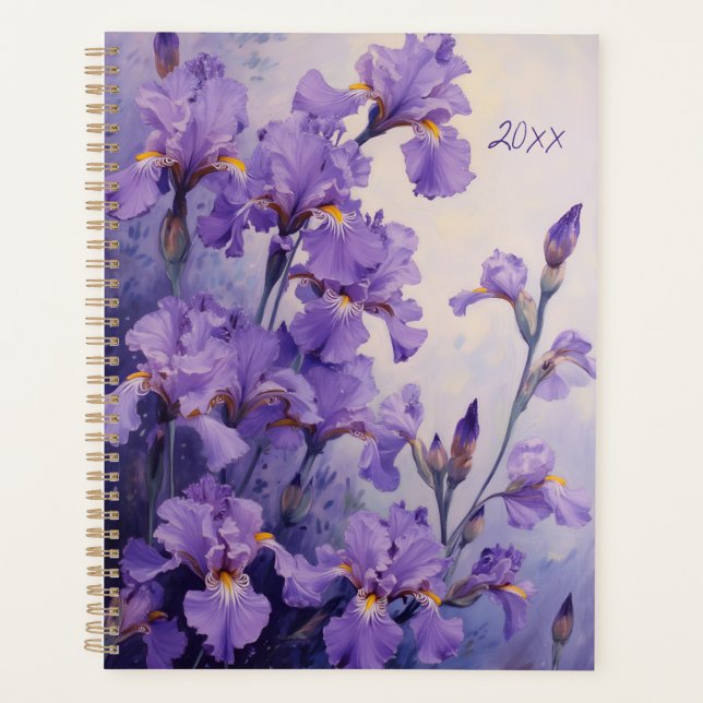 Planificateur à reliure spirale Iris Floral Botani (Devant)