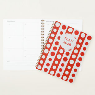 Planificateur à spirale à pois rouges et blancs 20