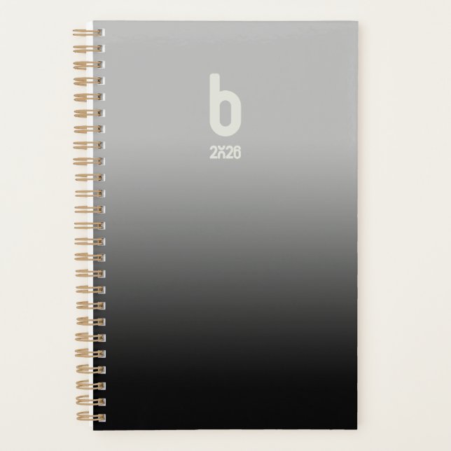 Planificateur à spirale noir – Respiration 2026 (Devant)