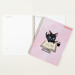 Planificateur à thème de chat, Black Cat Maman Per