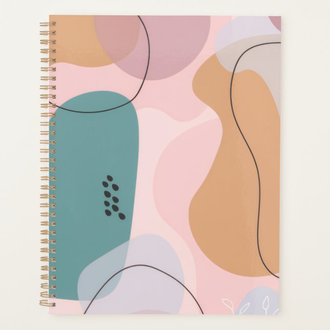 Planificateur Abstrait Moderne Pastel Personnalisé (Devant)