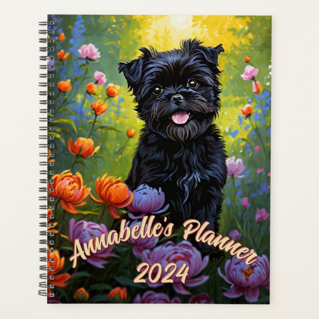 Planificateur Affenpinscher personnalisé, Inspiré  (Devant)