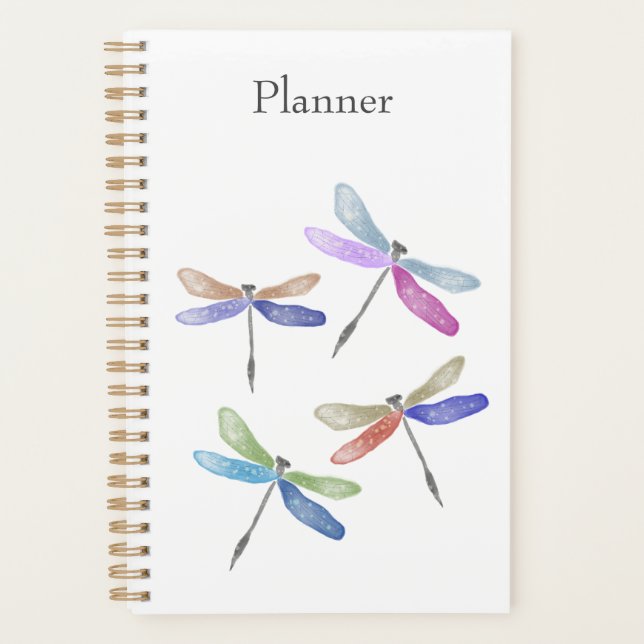 Planificateur annuel à aquarelle Libellule  (Devant)