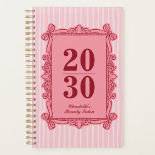 Planificateur annuel à cadre orné rose et rouge
