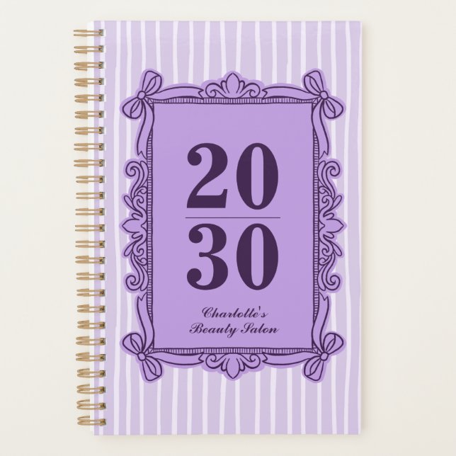 Planificateur annuel à cadre orné violet (Devant)