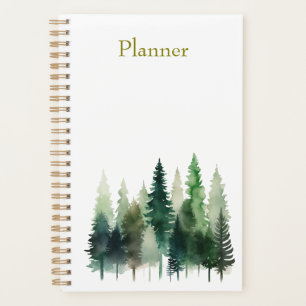 Planificateur annuel à l'aquarelle des pins 