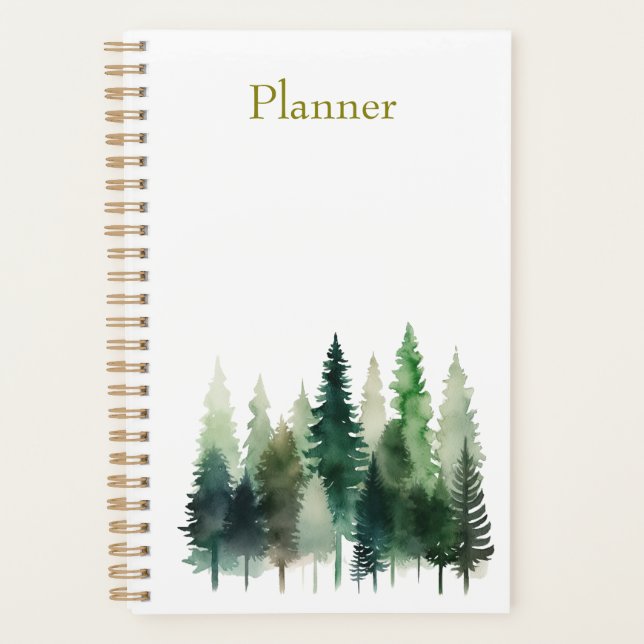 Planificateur annuel à l'aquarelle des pins  (Devant)