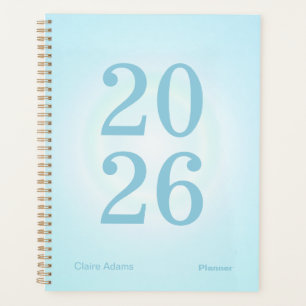 Planificateur annuel grand format Aura Bleu Cyan