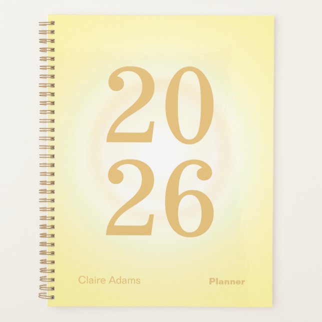 Planificateur annuel grand format Aura jaune (Devant)