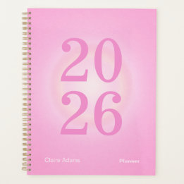Planificateur annuel grand format Aura rose chaud