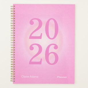 Planificateur annuel grand format Aura rose chaud