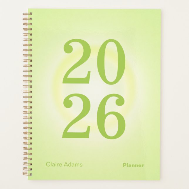 Planificateur annuel grand format Aura vert citron (Devant)