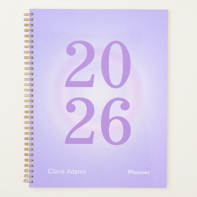 Planificateur annuel grand format Aura Violet (Devant)