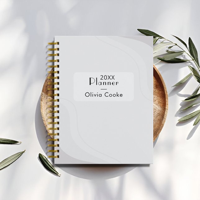 Planificateur Annuel Personnalisé Noir Avec Nom Pe (Dark Personalized Yearly Planner With Custom Name)