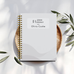 Planificateur Annuel Sombre Minimaliste Avec Nom P