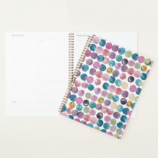 Planificateur aquarelle 2026 Calme & Coloré (Devant avec enveloppe)