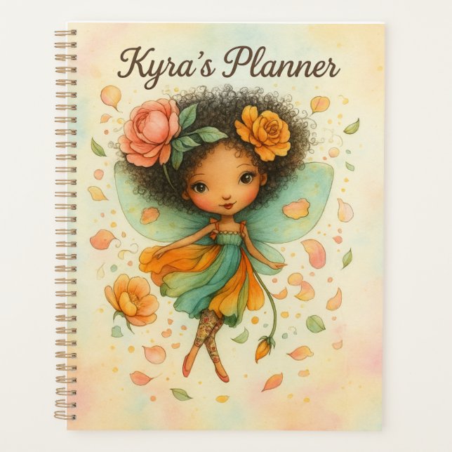 Planificateur aquarelle florale de fée fantaisiste (Devant)
