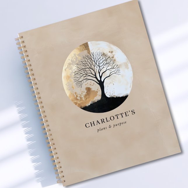Planificateur Arbre de Vie – Tons Or et Neutres (Custom Tree of Life Planner – Gold & Neutral Tones)