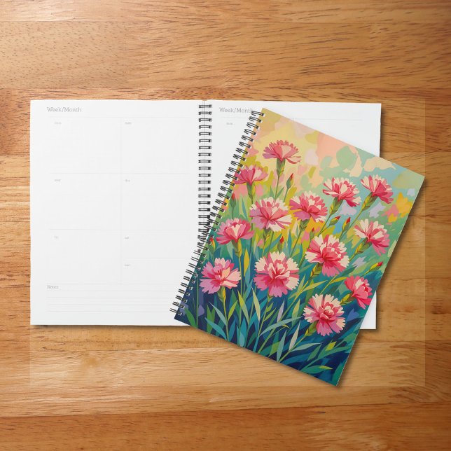 Planificateur aux Œillets Roses (Planner with pink carnations)