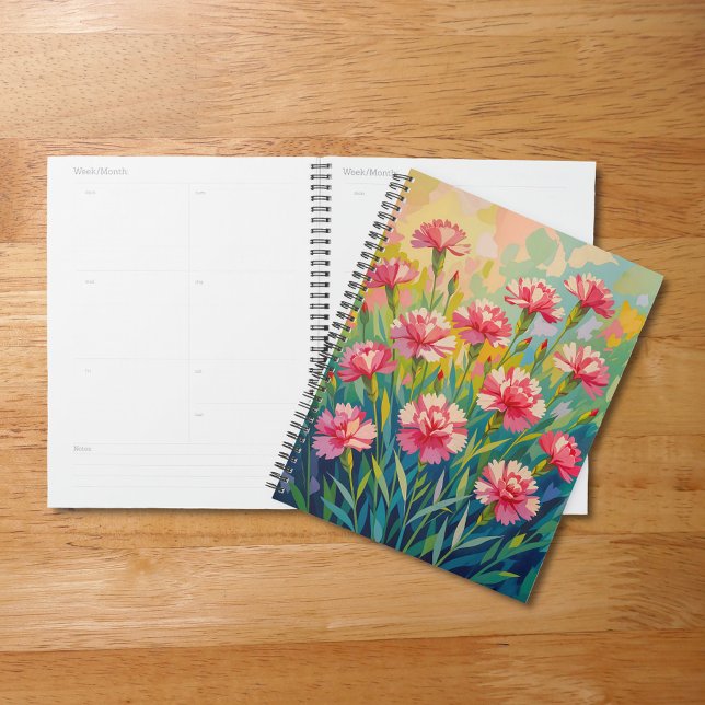 Planificateur aux Œillets Roses (Créateur téléchargé)