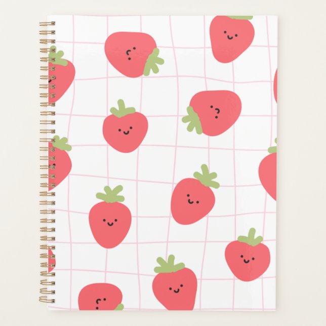 Planificateur avec couverture mignonne à la fraise (Devant)