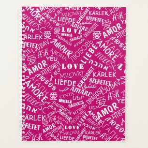 Planificateur avec le texte AMOUR