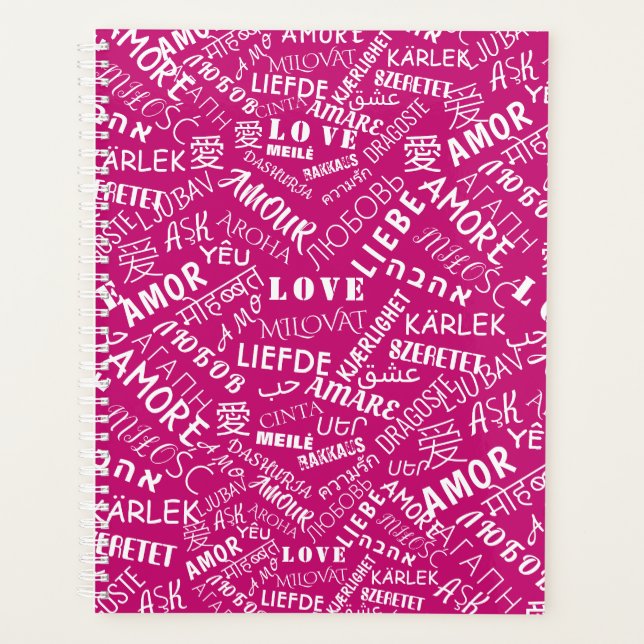 Planificateur avec le texte AMOUR (Devant)