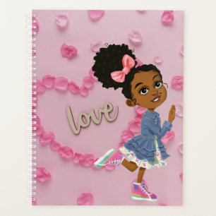 Planificateur avec les coeurs pour les filles