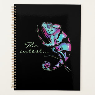 Planificateur avec un design caméléon mignon.