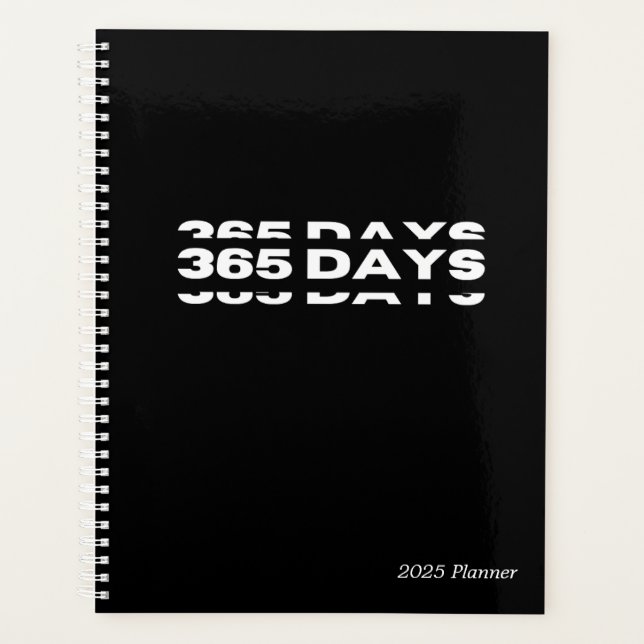 Planificateur Black 2025 de 365 jours (Devant)