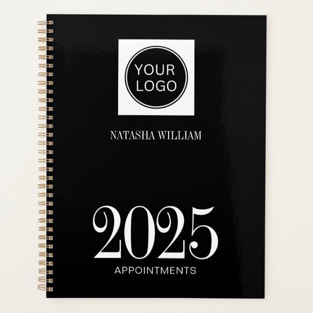 Planificateur Black Business Logo 2025 personnalis (Devant)