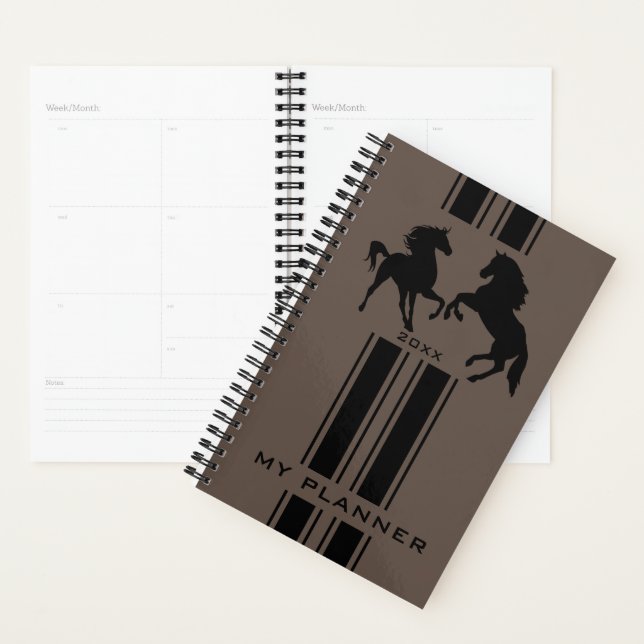 Planificateur Cheval Couple Personnalisé Ajouter A (Devant avec enveloppe)