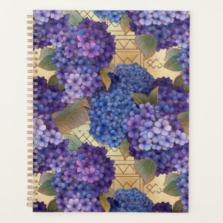 Planificateur Chiyogami Hydrangea bleu et violet