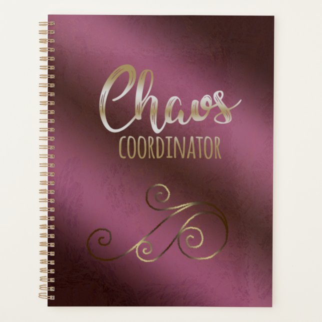 Planificateur coordinateur de chaos rouge vin (Devant)