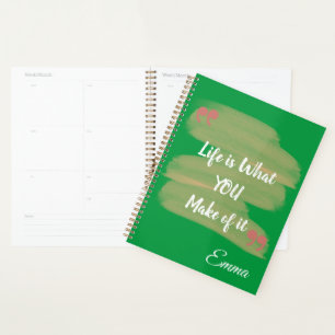 Planificateur Customisé arrière - plan vert