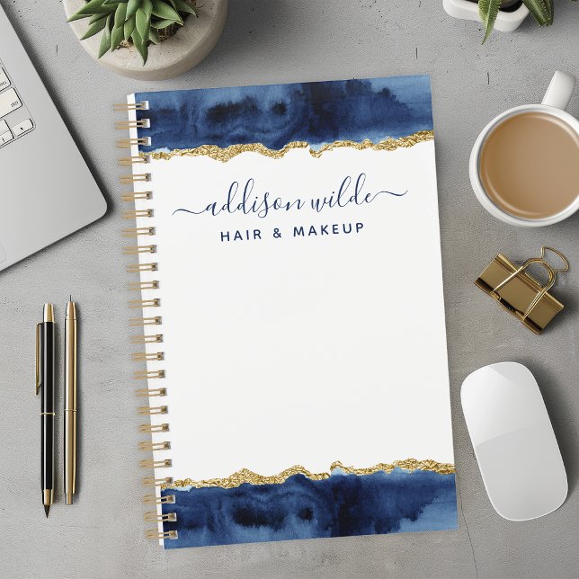 Planificateur d'affaires à l'aquarelle bleu marine (Créateur téléchargé)
